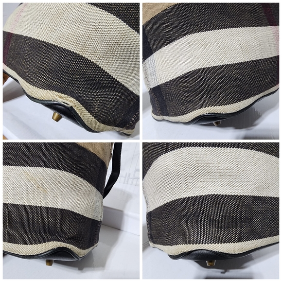 BURBERRY Canvas Mega Check Medium Ashby Hobo Saddle Bag Brown/Beige - Picture 13 of 14